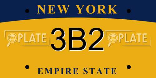 3B2 New York License Plate