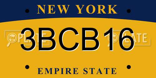3BCB16 New York License Plate
