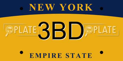 3BD New York License Plate