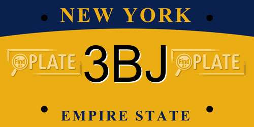 3BJ New York License Plate