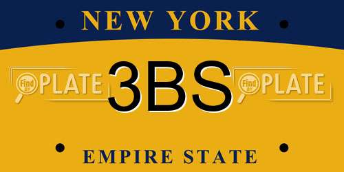 3BS New York License Plate
