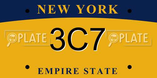 3C7 New York License Plate