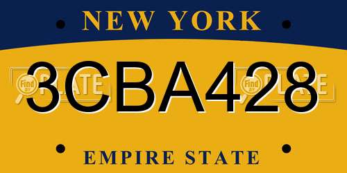 3CBA428 New York License Plate