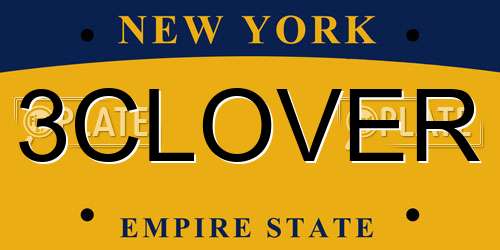 3CLOVER New York License Plate