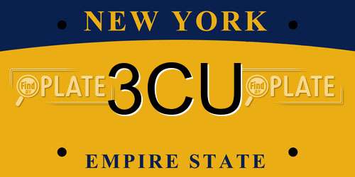 3CU New York License Plate