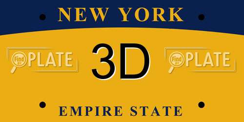 3D New York License Plate