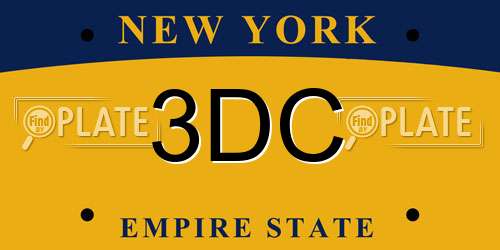 3DC New York License Plate
