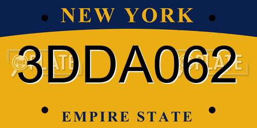 3DDA062 New York License Plate