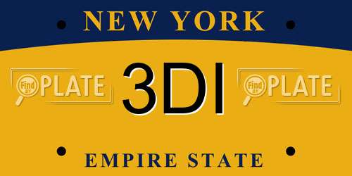 3DI New York License Plate