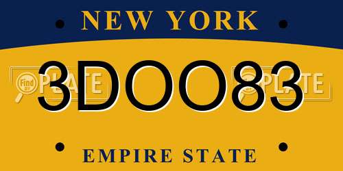 3DOO83 New York License Plate
