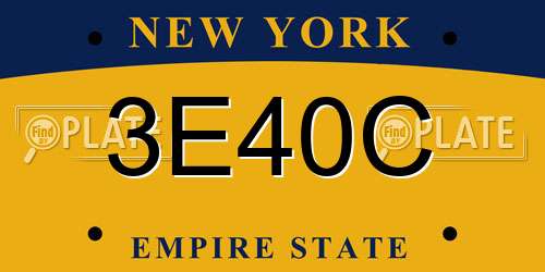 3E40C New York License Plate