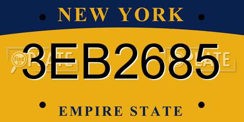 3EB2685 New York License Plate