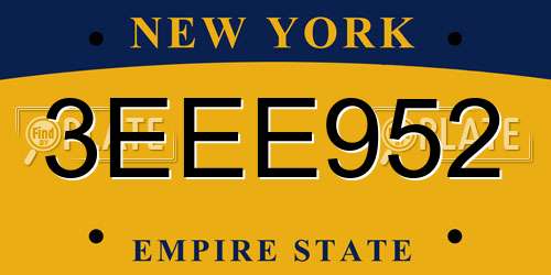 3EEE952 New York License Plate