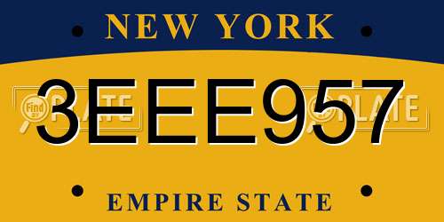 3EEE957 New York License Plate