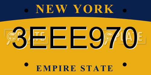 3EEE970 New York License Plate