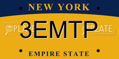 3EMTP New York License Plate
