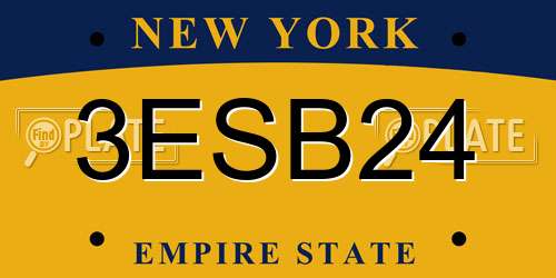 3ESB24 New York License Plate