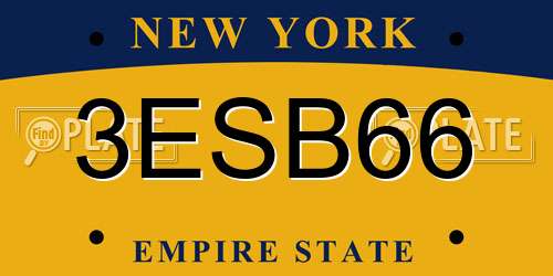 3ESB66 New York License Plate