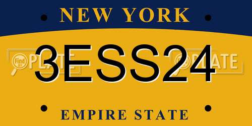 3ESS24 New York License Plate