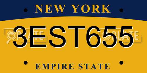 3EST655 New York License Plate