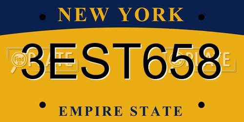 3EST658 New York License Plate