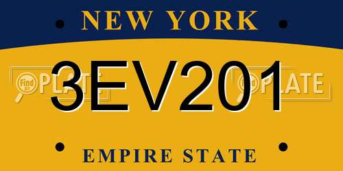 3EV201 New York License Plate