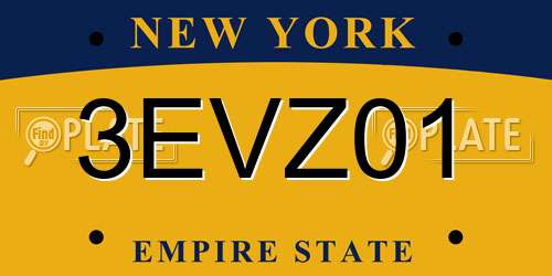 3EVZ01 New York License Plate