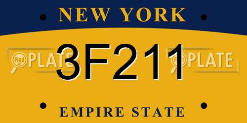 3F211 New York License Plate