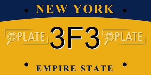 3F3 New York License Plate
