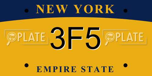 3F5 New York License Plate