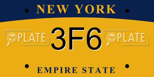 3F6 New York License Plate
