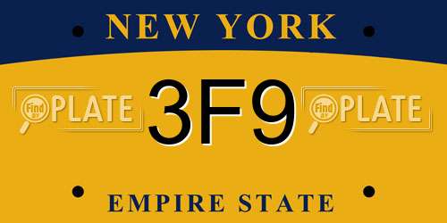 3F9 New York License Plate