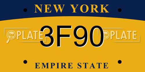3F90 New York License Plate