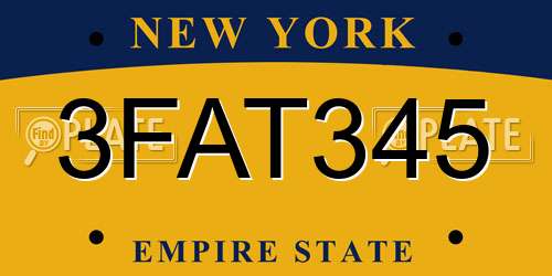 3FAT345 New York License Plate