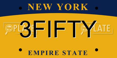 3FIFTY New York License Plate