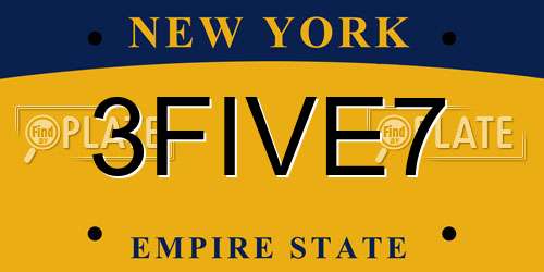 3FIVE7 New York License Plate