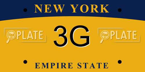 3G New York License Plate