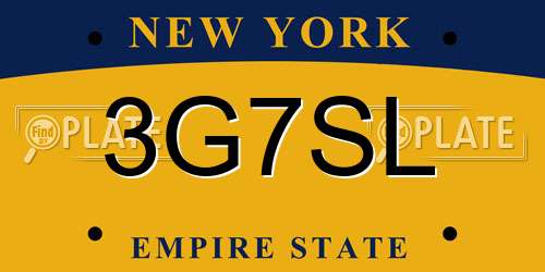 3G7SL New York License Plate