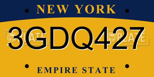 3GDQ427 New York License Plate