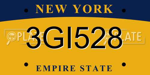 3GI528 New York License Plate