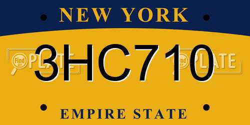 3HC710 New York License Plate