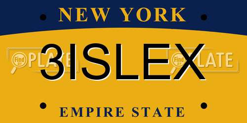 3ISLEX New York License Plate