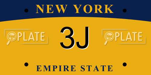 3J New York License Plate