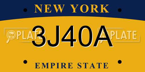 3J40A New York License Plate