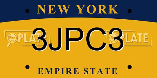 3JPC3 New York License Plate