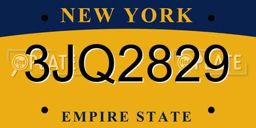 3JQ2829 New York License Plate