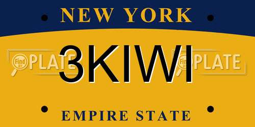3KIWI New York License Plate