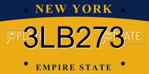 3LB273 New York License Plate