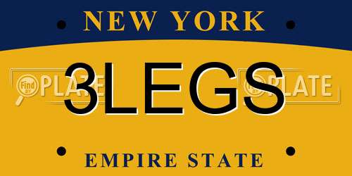 3LEGS New York License Plate