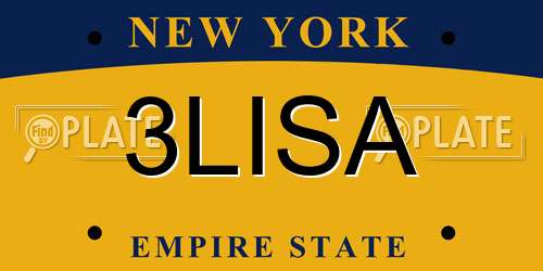 3LISA New York License Plate